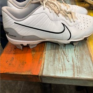 Nike White and Black Sports Cleats